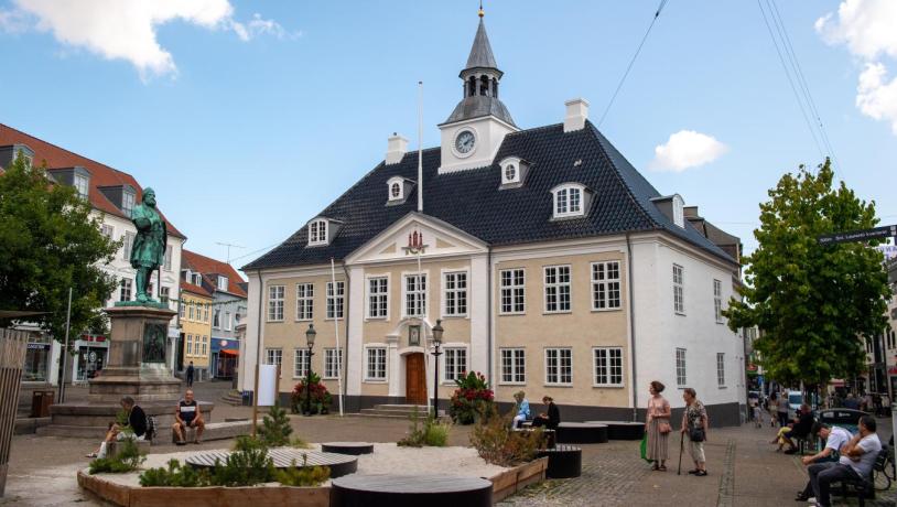 Det gamle rådhus i Randers, Danmark