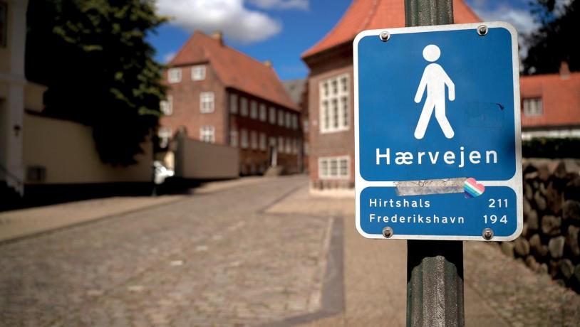 Hærvejen i gjennom Viborg by i Danmark