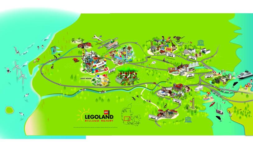 Kart over LEGOLAND Billund Resort 2023
