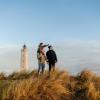 Family on Blåvandshuk lighthouse in Denmark