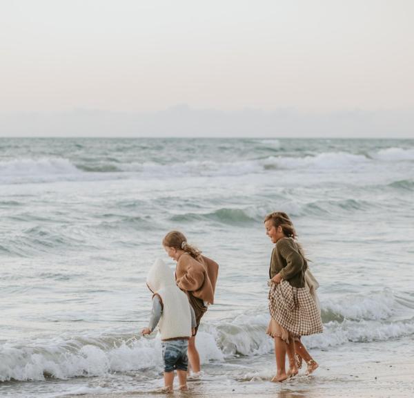 Children on the beach in North Jutland