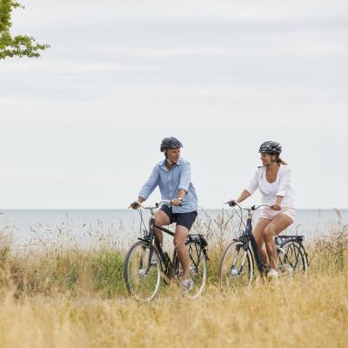Couple on bikes, Nysted, Denmark