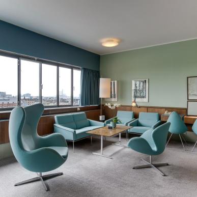 The iconic Arne Jacobsen Suite at the Radisson Collection Royal Hotel in Copenhagen
