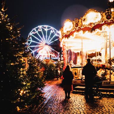 Julemarked ved Gammeltorv i Aalborg, Danmark