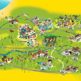 A map of Legoland Billund Resort in Denmark
