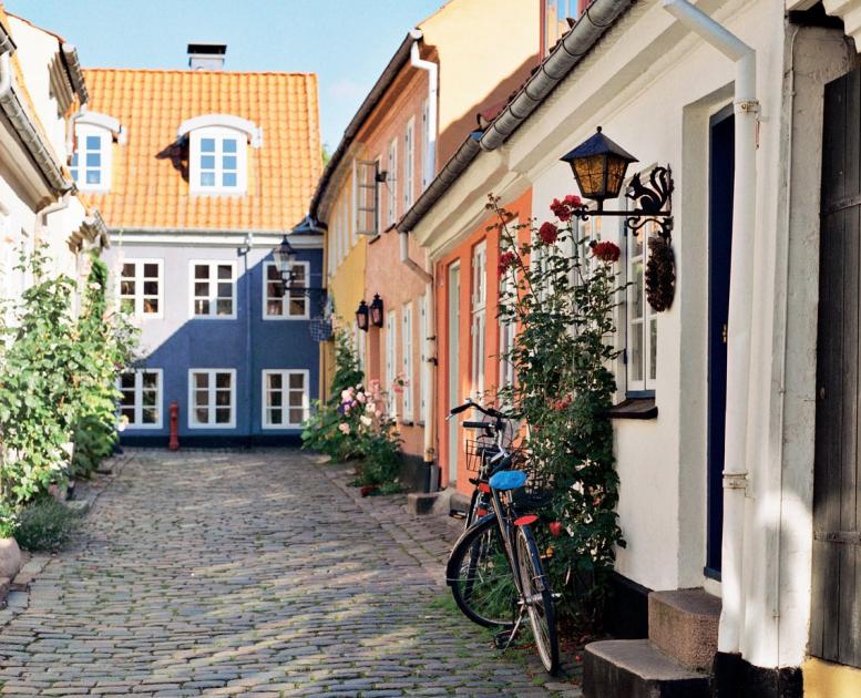 Cobblestoned streets of Aalborg 