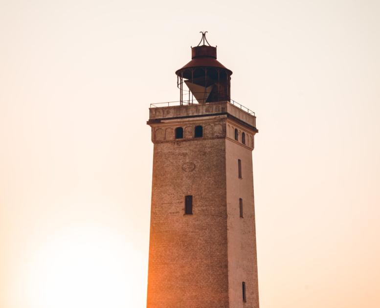Leuchtturm Rubjerg Knude im Sonnenuntergang, Dänemark