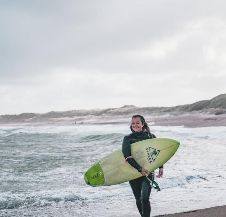 Women surfing in Klitmøller Northwest Jutland